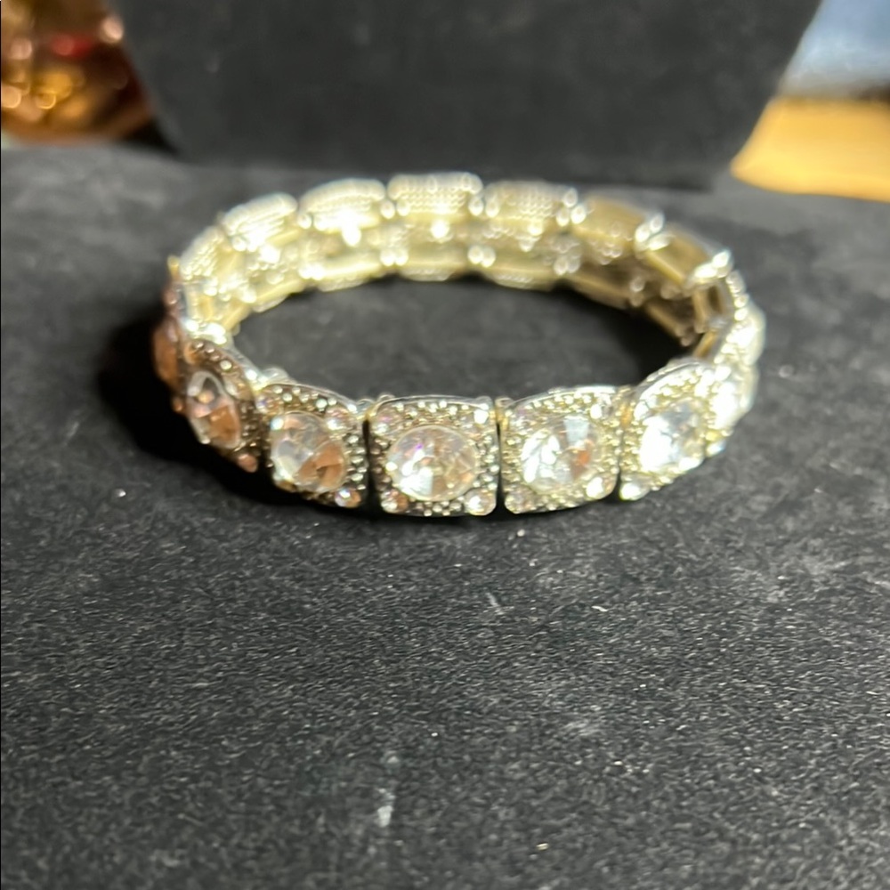 Silver Eternity Bracelet with Sparkling Crystals